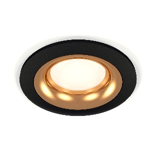 Комплект встраиваемого светильника Ambrella light XC7622005 SBK/PYG черный песок/золото желтое полированное MR16 GU5.3 (C7622, N7014)