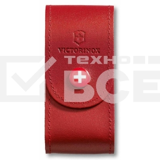 Чехол из нат.кожи Victorinox Leather Belt Pouch (4.0521.1) красный с застежкой на кнопке без упаковки