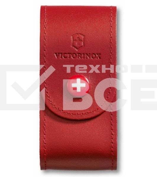Чехол из нат.кожи Victorinox Leather Belt Pouch (4.0521.1) красный с застежкой на кнопке без упаковки