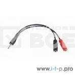 Кабель аудио сигнала Gembird Jack3.5 4pin->Jack3.5 стерео + 3.5 микрофон моно, длина 20с, черный, фото2