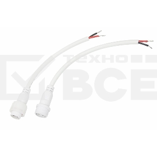 Соединительный кабель (2pin) герметичный (IP67) 2х1,0мм²  белый  REXANT
