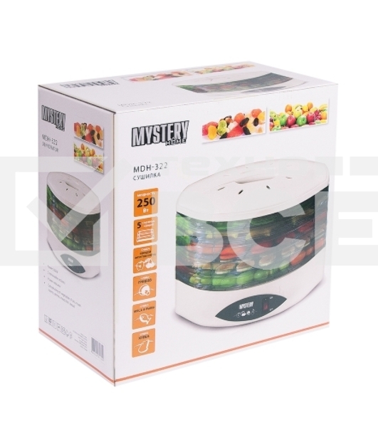 Сушилка для овощей и фруктов Mystery MDH-322 белый 250W