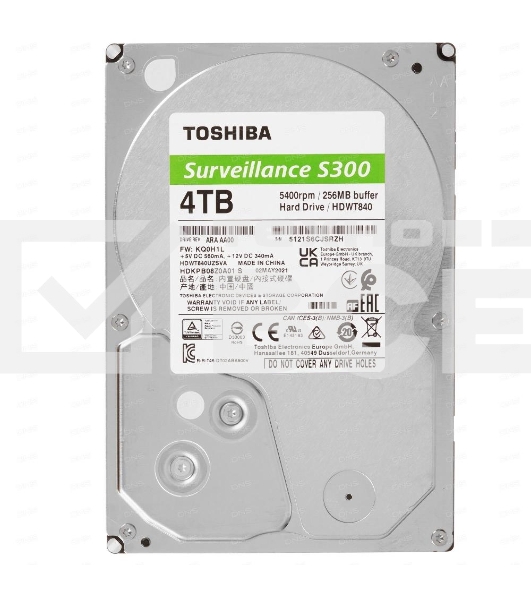 Жесткий диск Toshiba HDD  SATA3 4Tb Surveillance S300 (SMR) 5400  256Mb  (analog HDWT740UZSVA)