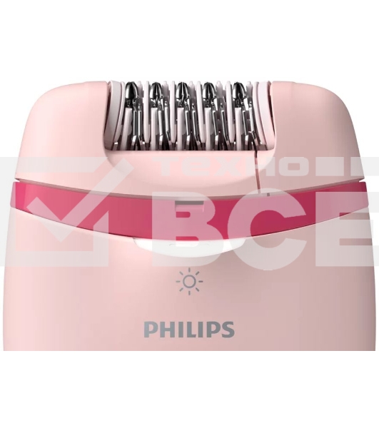 Эпилятор Philips BRE285/00 скор.:2 насад.:5 от электр.сети белый/розовый