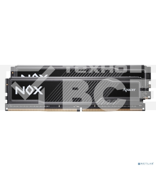 Оперативная память Apacer Nox, DDR4, 16GB (2x8GB), 3600MHz, CL18, UDIMM, с радиатором, серый
