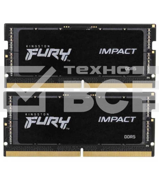 Оперативная память Kingston Fury Impact, DDR5, 64GB (2x32GB), 4800MHz, CL38, SO-DIMM