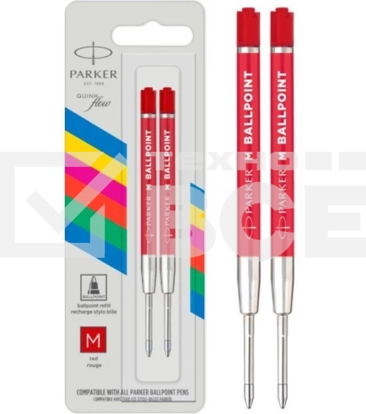 Стержень шариковый Parker QuinkFlow Basic Z09 (CW2166545) M 1мм красные чернила блистер (2шт)