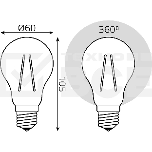 Лампа филам. Gauss Filament 18Вт цок.:E27 груша св.свеч.бел.нейт. (упак.:10шт) (102902218)