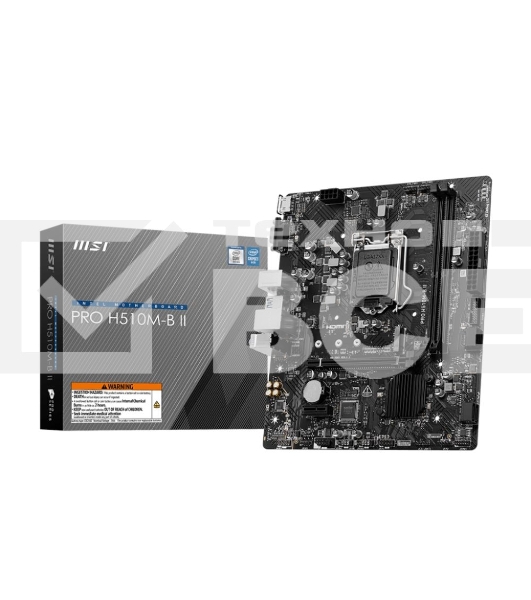 Материнская плата MSI PRO-H510M-B-II, LGA 1200, Intel H470, 2xDDR4, 4xSATA, 1xM.2, 1xPCIe x16, 1xPCIe x1, 1xHDMI, 1xVGA, 1x 1Gb LAN, 4xUSB-A 2.0, 2xUSB-A 3.2 Gen 1, 3x3.5 мм, 7.1, mATX