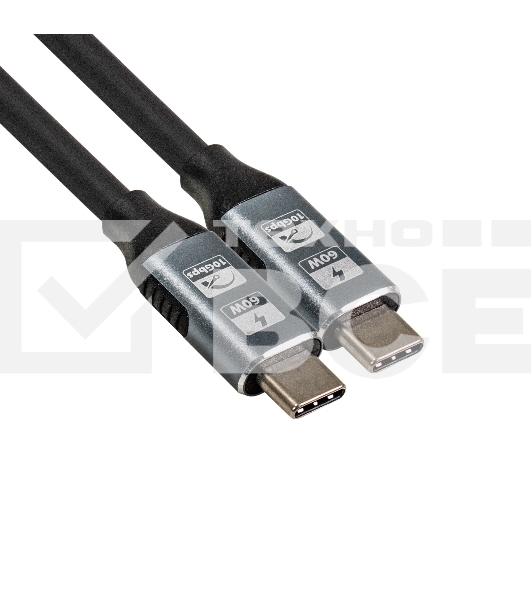 Кабель для зарядки ExeGate EX-CCP-USB3.2-CMCM-1.0 (USB 3.2 Gen2x1 Type Cm/Cm, 10Gbit/s, 8K60Hz, 5A, 60W, PD3.1, 1м)