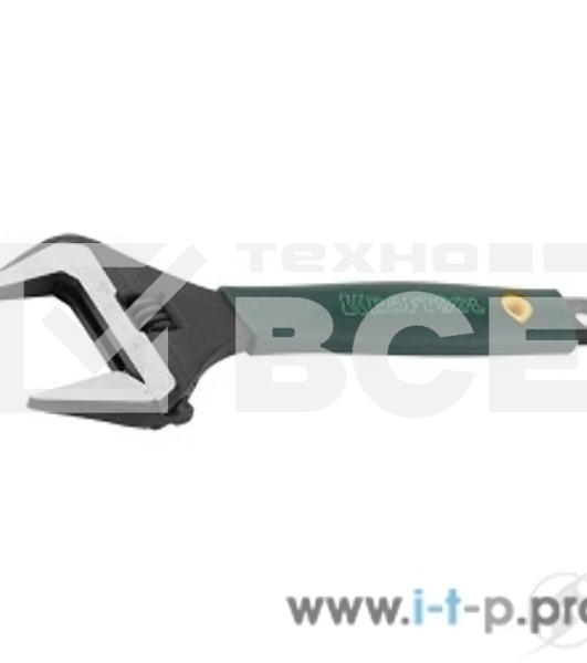 Ключ разводной KRAFTOOLCr-V,фосфатир,эргоном рукоятка из эластомера,увелич зев,угол наклона губок 15град,250мм/10',50мм