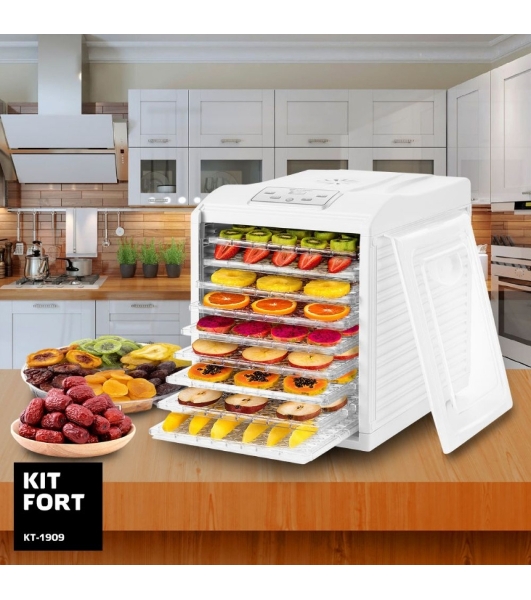Сушилка для овощей и фруктов Kitfort КТ-1909 9под. 700Вт белый