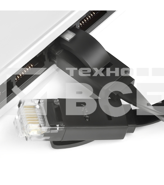 Патч-корд Greenconnect Патч-корд плоский прямой PROF 1.0m UTP медь, кат.6, черный, позолоченные контакты, 30 AWG, Premium ethernet high speed 10 Гбит/с, RJ45, T568B (GCR-LNC616-1.0m)