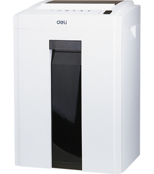 Шредер Deli 9951 белый (секр.P-4)/фрагменты/8лист./16лтр./скрепки/скобы/пл.карты/CD