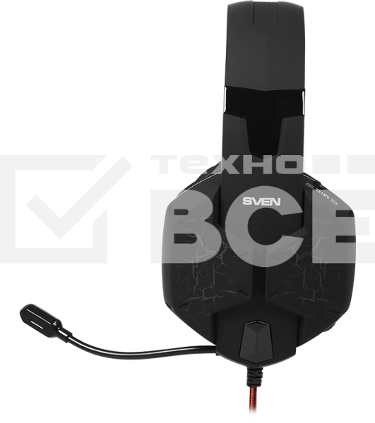 Игровые наушники с микрофоном SVEN AP-U988MV, черный-красный (USB, LED, 7.1)
