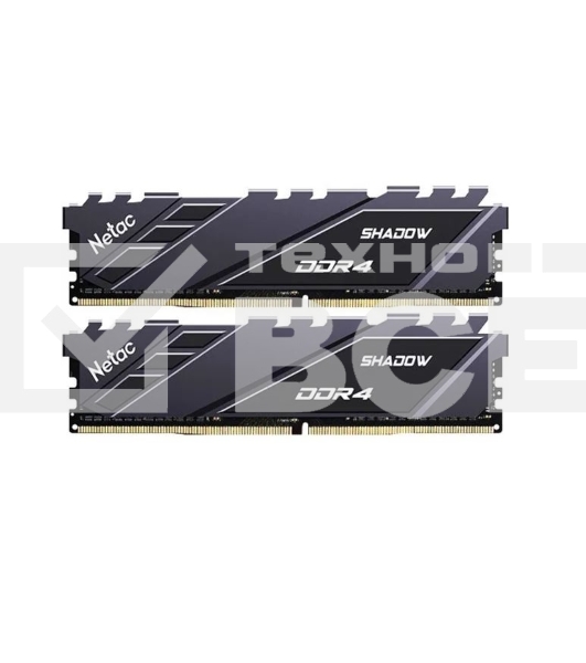 Оперативная память NETAC Shadow, DDR4, 16GB (2x8GB), 3600MHz, CL18, с радиаторами, RGB, серый