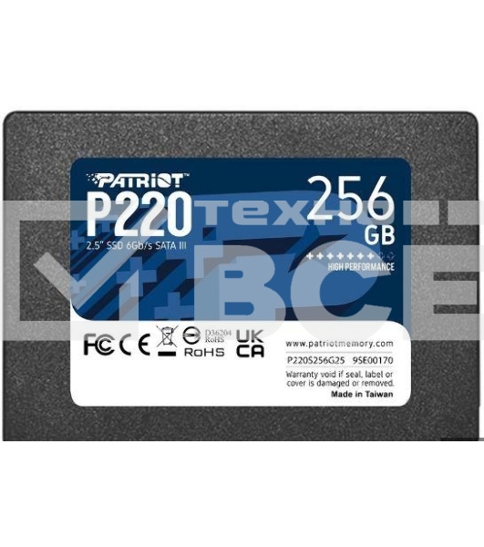 Накопитель SSD Patriot P220, 256GB, SATA-III, 2.5