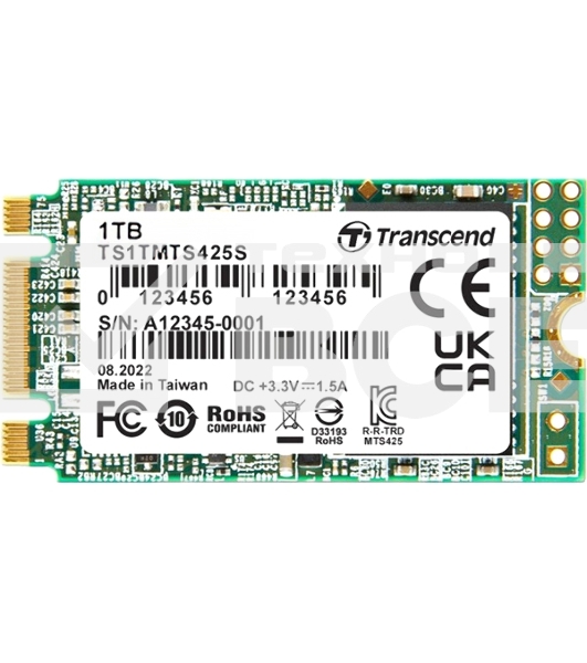 Накопитель SSD 1Tb Transcend 425S, M.2 2242, SATA, 3D TLC [R/W - 550/500 Mb/s]