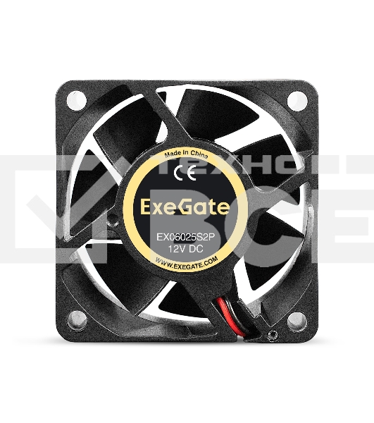 Вентилятор для корпуса ExeGate EX06025S2P черный, 60 мм, 3500 об/мин, 24 дБ, 2 pin