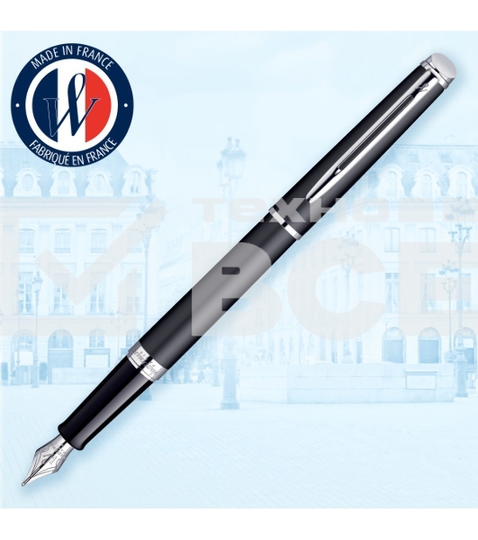 Ручка перьевая Waterman Hemisphere (CWS0920810) Matte Black CT F сталь нержавеющая подар.кор.