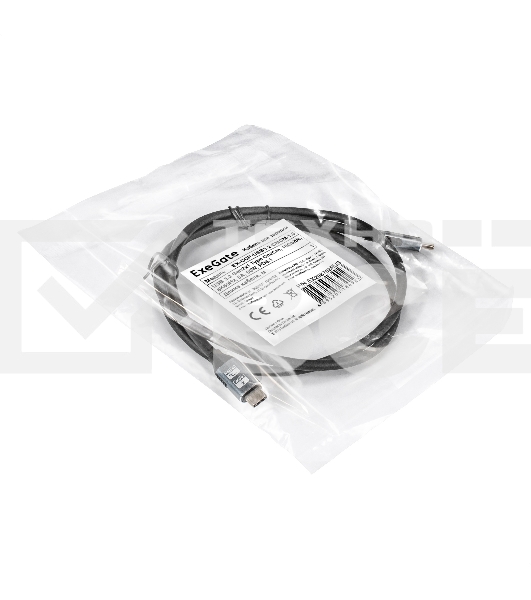 Кабель для зарядки ExeGate EX-CCP-USB3.2-CMCM-1.0 (USB 3.2 Gen2x1 Type Cm/Cm, 10Gbit/s, 8K60Hz, 5A, 60W, PD3.1, 1м)