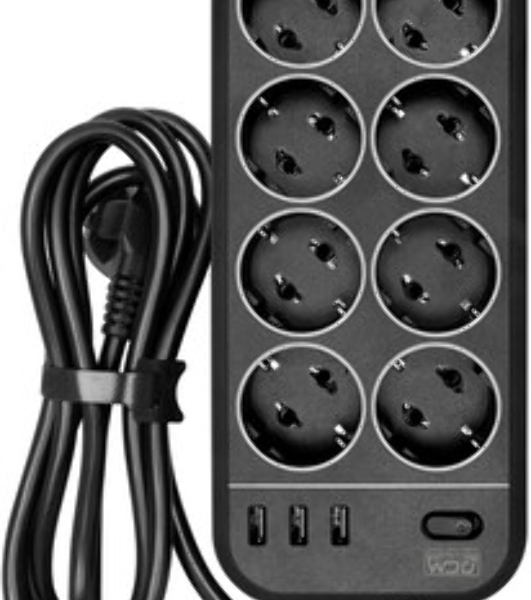 Сетевой фильтр Powercom SP-01 USB2A1CW 3,0М 3.0 м, 4 розетки, белый/серый, коробка