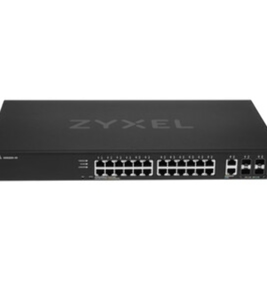 Коммутатор Zyxel XGS2220-30 L3 Access switch, rack 19', 24xRJ-45: 1G, 2xRJ-45: 1/2.5/5/10G, 4xSFP+, standalone/cloud management