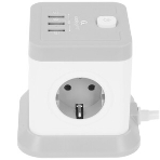 Сетевой фильтр Cablexpert Tower, TWR-4-U3-W-3, 4 р, 10А, 3xUSB, 3.1А, 3 м, ур.защиты 2+, белый, коробка, фото5
