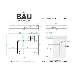 Комплект BAU 4 в 1: раковина над стиральной машиной BAU Hotel Pro 80х55 литьевой мрамор, кронштейны, сифон и смеситель Dream Black, черный, фото9