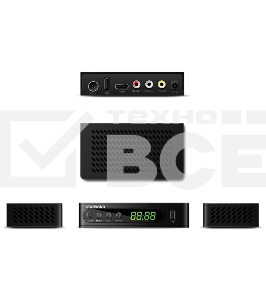 Ресивер DVB-T2 Starwind CT-200 черный