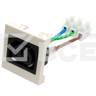 Гнездо IEC 60320 C13, 10A, 250V, формата Mosaic, 45x45 мм