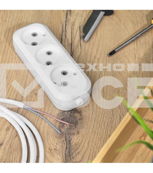Колодка 3 гнезда без заземления Rexant