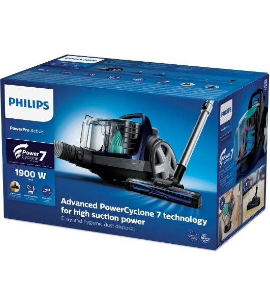 Пылесос Philips FC9573/01 синий/темно-серый, 410/1900 Вт, уборка сухая, пылесборник контейнер 1,5 л