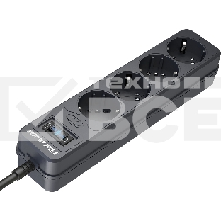 Сетевой фильтр Pilot sG-Max 5 outlets (GP), 15А/3.3 kVt, automatic circuit-breaker, 1.8 m, gfaphite