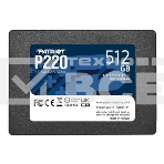 Накопитель SSD Patriot P220, 512GB, SATA III, 2.5