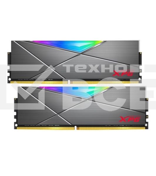 Оперативная память XPG Spectrix D50 RGB, DDR4, 32GB (2x16GB), 3200MHz, CL16, UDIMM, с радиатором, RGB, серый