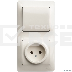 Блок комбинированный GLOSSA розетка + выкл. 1-кл. беж. SchE, фото 1
