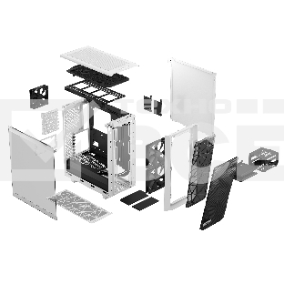 Корпус Fractal Design MESHIFY 2 COMPACT WHITE - TG / ATX, TG / 2x140mm & 1x120mm fans inc. / FD-C-MES2C-05