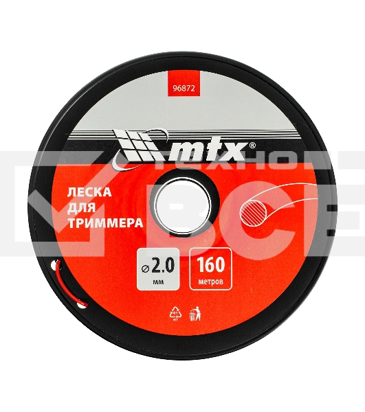 Леска для триммера круглая 2,0 мм х 160 м, на катушке MTX