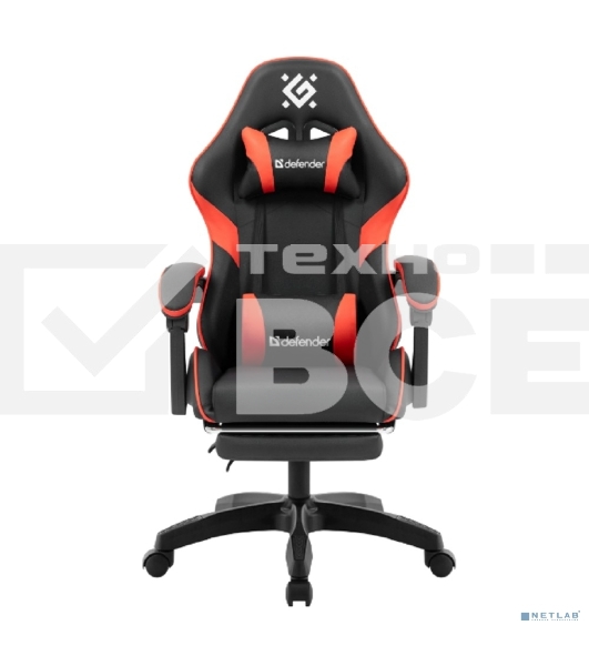 Кресло игровое Defender Serenity черный/красн,класс 2, PU,подножка