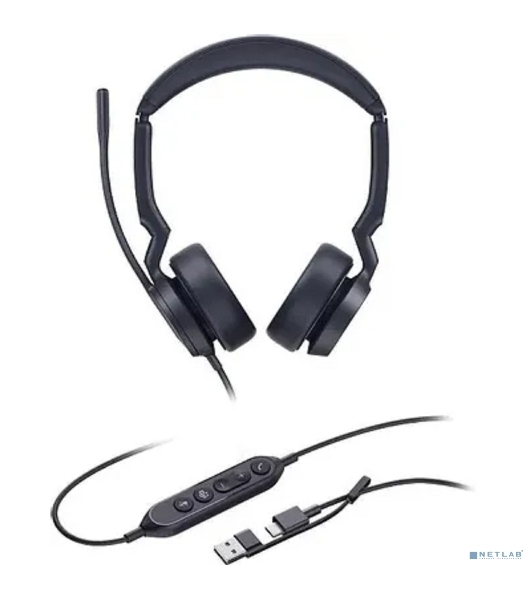 Гарнитура Yealink UH44 Dual UC чёрный, проводная, USB