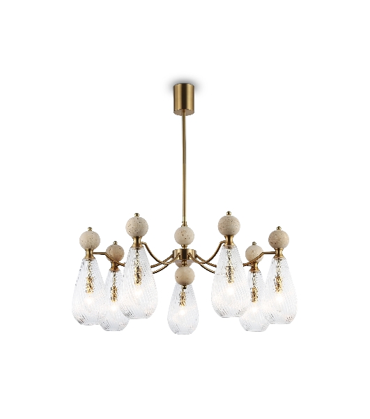 Люстра Ambrella light LH53287/7 BS/CL латунь/прозрачный E14*7 max 40W D815*900