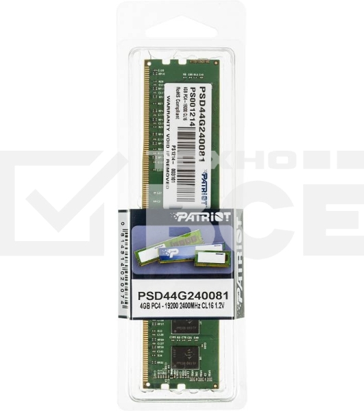 Оперативная память Patriot, DDR4, 4GB (1x4 GB), 2400 MHz, CL17