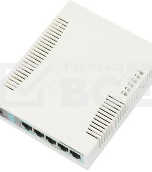 Сетевой коммутатор MikroTik RB260GS RouterBOARD 260GS 5-port Gigabit smart switch with SFP cage, SwOS, plastic case, PSU