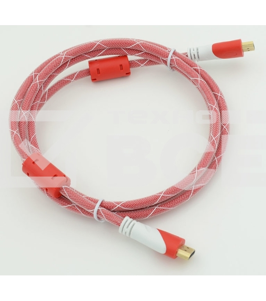 Кабель HDMI Ver.1.4 Red jack HDMI19 (m)/HDMI19 (m) 1.8м феррит.кольца позолоченные контакты