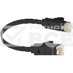 Патч-корд Greenconnect Патч-корд плоский прямой PROF 1.0m UTP медь, кат.6, черный, позолоченные контакты, 30 AWG, Premium ethernet high speed 10 Гбит/с, RJ45, T568B (GCR-LNC616-1.0m), фото2