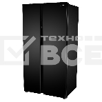 Холодильник Hyundai CS6503FV черное стекло двухкамерный инвертер 407/205л морозилка сбоку, фото2