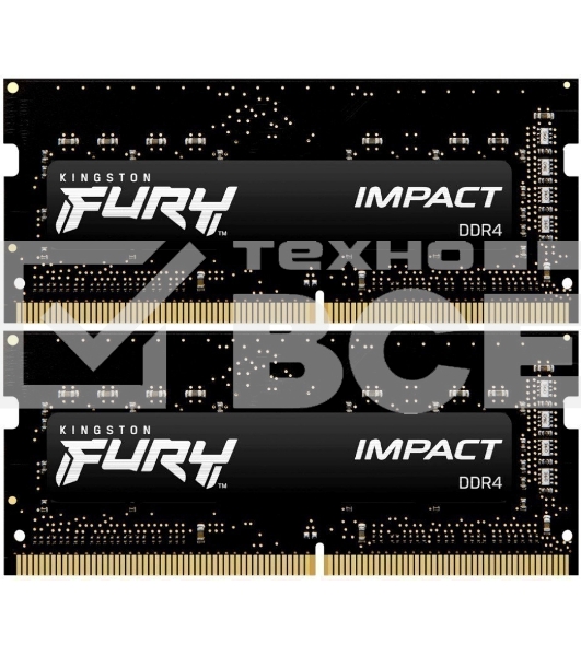 Оперативная память Kingston Fury Impact, DDR4, 16GB (2x8GB), 3200MHz, CL20, SO-DIMM