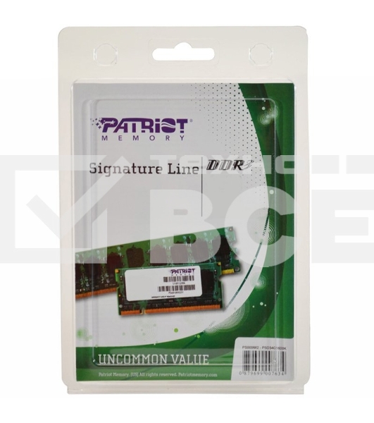 Оперативная память Patriot, DDR3, 4GB (1x4 GB), 1600 MHz, CL11, SO-DIMM