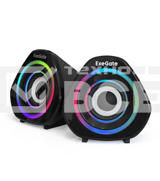 Акустическая система 2.0 ExeGate EX289680RUS Accord 210 (питание USB, 2х3Вт (6Вт RMS), 60-20000Гц, цвет черный, RGB подсветка)